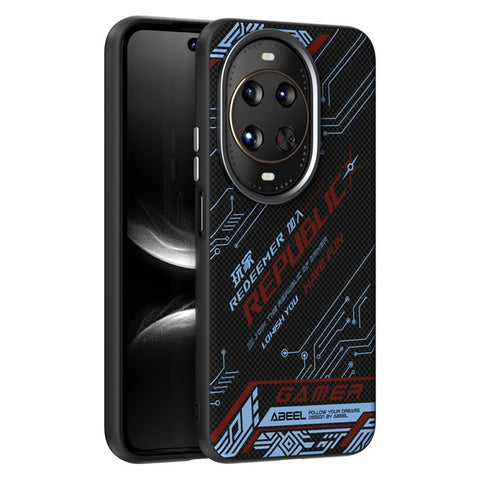 ABEEL For Huawei nova 14 Ultra 5G Magnetic Case Micro-Embossing 6D Printed PC TPU Aluminum Alloy Leather Phone Cover
