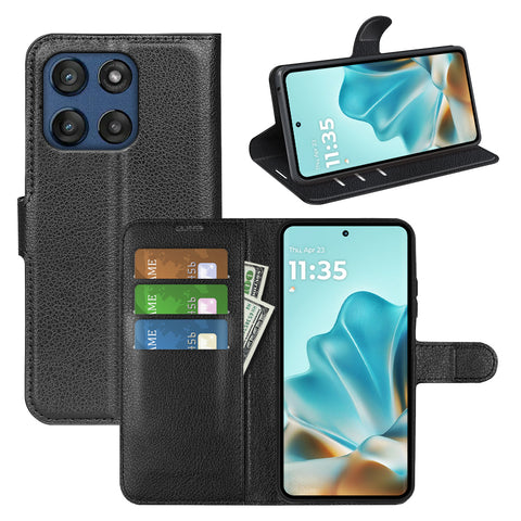 For Motorola Edge 60 Fusion 5G Case Litchi Texture Shockproof Leather Wallet Phone Cover