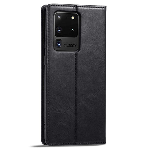 LC.IMEEKE For Samsung Galaxy S20 Ultra PU Leather Magnetic Auto-absorbed Flip Case RFID Blocking Wallet Stand Phone Cover
