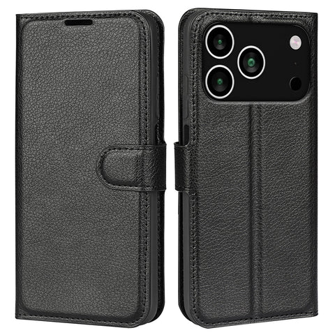 For iPhone 17 Pro Max Case Litchi Texture Shockproof Leather Wallet Phone Cover