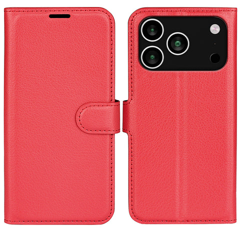 For iPhone 17 Pro Max Case Litchi Texture Shockproof Leather Wallet Phone Cover