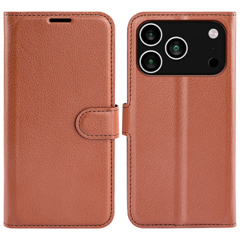 For iPhone 17 Pro Max Case Litchi Texture Shockproof Leather Wallet Phone Cover