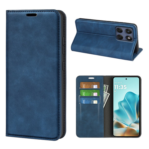 For Motorola Edge 60 Fusion 5G Case Skin Touch Leather Wallet Phone Cover