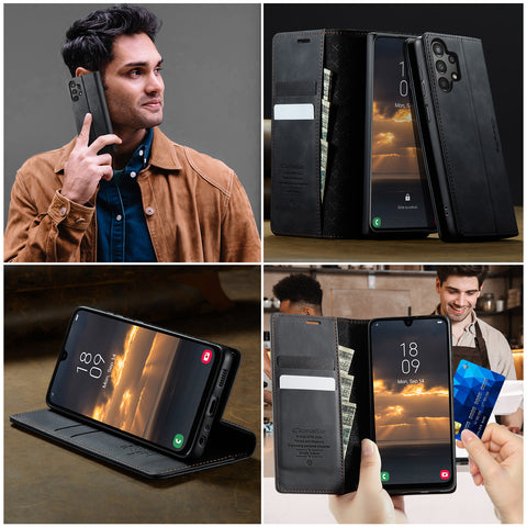 CASEME For Samsung Galaxy M13 5G / A13 4G / A04 4G (164.4mm) / A04s 4G (164.7mm) / A13 5G Case  033 Series RFID Blocking Wallet Leather Phone Cover