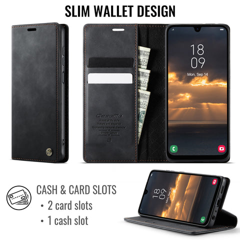 CASEME For Samsung Galaxy M13 5G / A13 4G / A04 4G (164.4mm) / A04s 4G (164.7mm) / A13 5G Case  033 Series RFID Blocking Wallet Leather Phone Cover