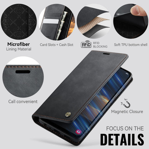 CASEME For Samsung Galaxy M13 5G / A13 4G / A04 4G (164.4mm) / A04s 4G (164.7mm) / A13 5G Case  033 Series RFID Blocking Wallet Leather Phone Cover