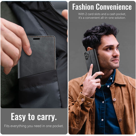 CASEME For Samsung Galaxy M13 5G / A13 4G / A04 4G (164.4mm) / A04s 4G (164.7mm) / A13 5G Case  033 Series RFID Blocking Wallet Leather Phone Cover
