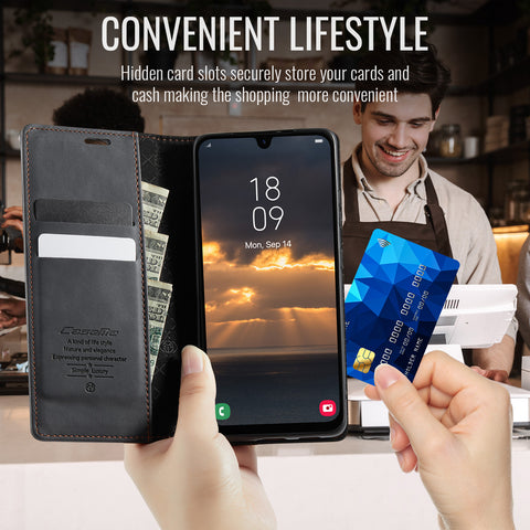 CASEME For Samsung Galaxy M13 5G / A13 4G / A04 4G (164.4mm) / A04s 4G (164.7mm) / A13 5G Case  033 Series RFID Blocking Wallet Leather Phone Cover