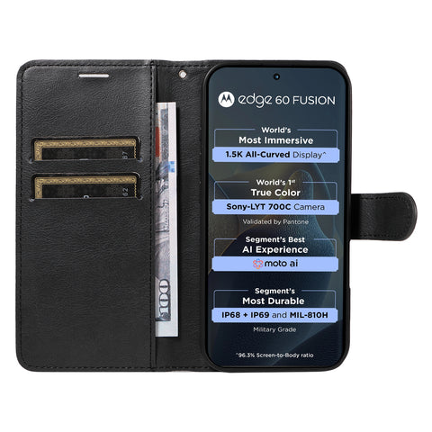 For Motorola Edge 60 5G / Motorola Edge 60 Pro 5G / Motorola Edge (2025) 5G / Motorola Edge 60 Fusion 5G Leather Wallet Case with Strap Solid Color Phone Stand Cover