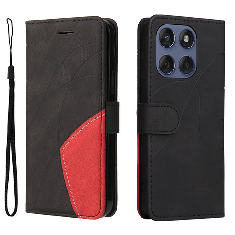 For Motorola Edge 60 5G / Motorola Edge 60 Pro 5G / Motorola Edge (2025) 5G / Motorola Edge 60 Fusion 5G Leather Phone Case Stand Wallet with Bi-colour Splicing Design