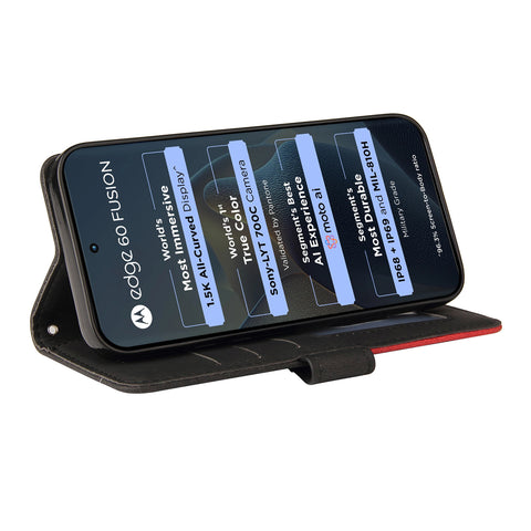 For Motorola Edge 60 5G / Motorola Edge 60 Pro 5G / Motorola Edge (2025) 5G / Motorola Edge 60 Fusion 5G Leather Phone Case Stand Wallet with Bi-colour Splicing Design
