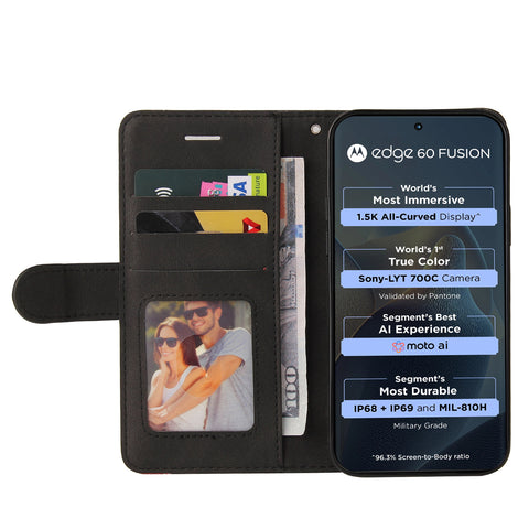 For Motorola Edge 60 5G / Motorola Edge 60 Pro 5G / Motorola Edge (2025) 5G / Motorola Edge 60 Fusion 5G Leather Phone Case Stand Wallet with Bi-colour Splicing Design