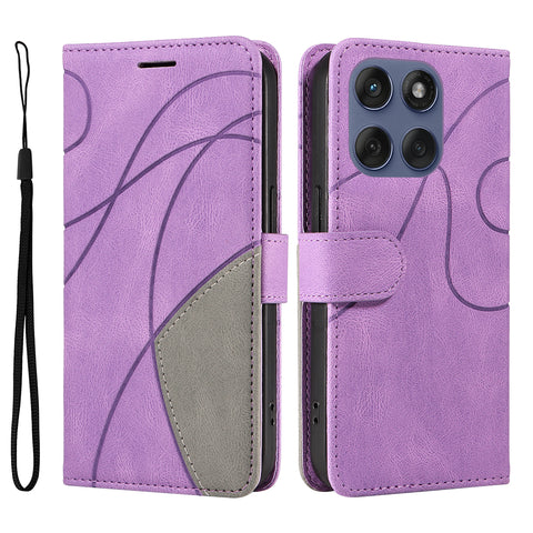 For Motorola Edge 60 5G / Motorola Edge 60 Pro 5G / Motorola Edge (2025) 5G / Motorola Edge 60 Fusion 5G Leather Phone Case Stand Wallet with Bi-colour Splicing Design