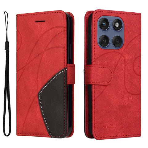 For Motorola Edge 60 5G / Motorola Edge 60 Pro 5G / Motorola Edge (2025) 5G / Motorola Edge 60 Fusion 5G Leather Phone Case Stand Wallet with Bi-colour Splicing Design