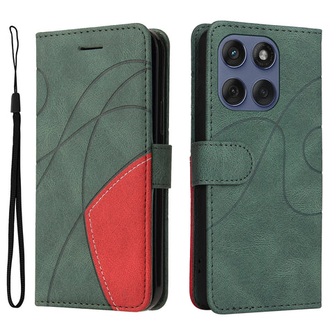 For Motorola Edge 60 5G / Motorola Edge 60 Pro 5G / Motorola Edge (2025) 5G / Motorola Edge 60 Fusion 5G Leather Phone Case Stand Wallet with Bi-colour Splicing Design