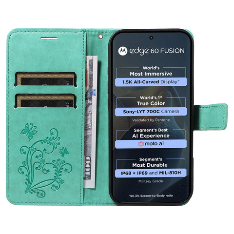 For Motorola Edge 60 5G / Motorola Edge 60 Pro 5G / Motorola Edge (2025) 5G / Motorola Edge 60 Fusion 5G Wallet Case Floral Butterfly Imprinted Leather Phone Cover Stand