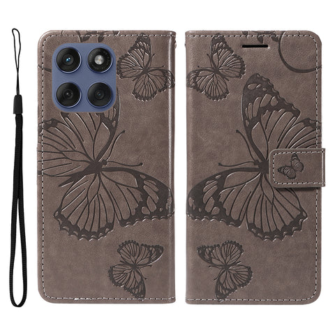 For Motorola Edge 60 5G / Motorola Edge 60 Pro 5G / Motorola Edge (2025) 5G / Motorola Edge 60 Fusion 5G Wallet Case Floral Butterfly Imprinted Leather Phone Cover Stand