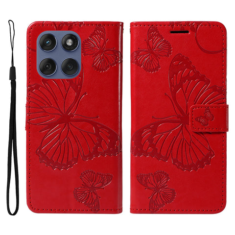 For Motorola Edge 60 5G / Motorola Edge 60 Pro 5G / Motorola Edge (2025) 5G / Motorola Edge 60 Fusion 5G Wallet Case Floral Butterfly Imprinted Leather Phone Cover Stand