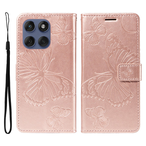 For Motorola Edge 60 5G / Motorola Edge 60 Pro 5G / Motorola Edge (2025) 5G / Motorola Edge 60 Fusion 5G Wallet Case Floral Butterfly Imprinted Leather Phone Cover Stand
