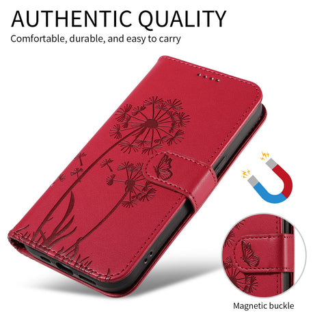 For Motorola Edge 60 5G / Motorola Edge 60 Pro 5G / Motorola Edge (2025) 5G / Motorola Edge 60 Fusion 5G Leather Wallet Case with Strap Dandelion Imprint Phone Stand Cover