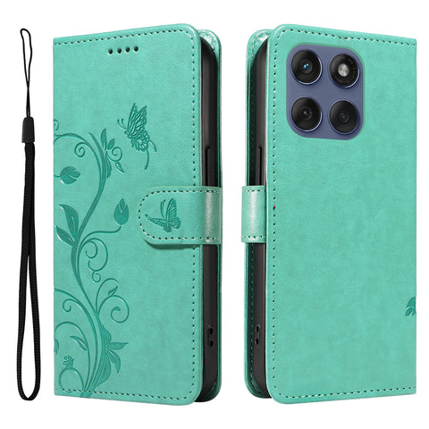 For Motorola Edge 60 5G / Motorola Edge 60 Pro 5G / Motorola Edge (2025) 5G / Motorola Edge 60 Fusion 5G PU Leather Cases Flower Pattern Wallet Stand Phone Cover with Strap