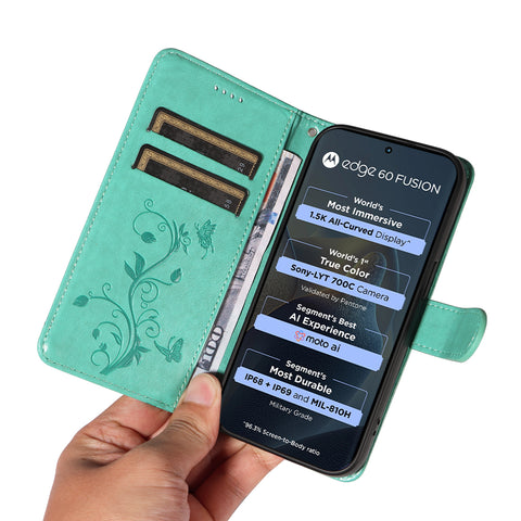 For Motorola Edge 60 5G / Motorola Edge 60 Pro 5G / Motorola Edge (2025) 5G / Motorola Edge 60 Fusion 5G PU Leather Cases Flower Pattern Wallet Stand Phone Cover with Strap