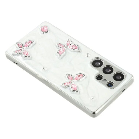 WANLONFENG For Samsung Galaxy S23 Ultra Case  Electroplated Epoxy TPU + Acrylic Phone Cover with Tempered Glass