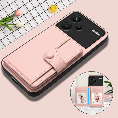 For Xiaomi Redmi Note 13 Pro+ 5G Case RFID Blocking Card Holder Kickstand TPU + PU Leather Phone Back Cover