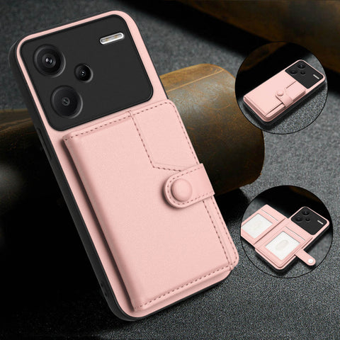 For Xiaomi Redmi Note 13 Pro+ 5G Case RFID Blocking Card Holder Kickstand TPU + PU Leather Phone Back Cover