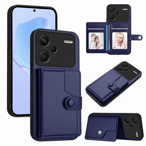 For Xiaomi Redmi Note 13 Pro+ 5G Case RFID Blocking Card Holder Kickstand TPU + PU Leather Phone Back Cover
