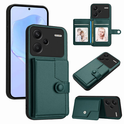 For Xiaomi Redmi Note 13 Pro+ 5G Case RFID Blocking Card Holder Kickstand TPU + PU Leather Phone Back Cover