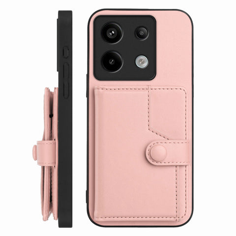 For Xiaomi Poco X6 5G / Xiaomi Redmi Note 13 Pro 5G Case RFID Blocking Card Holder Kickstand TPU + PU Leather Phone Back Cover