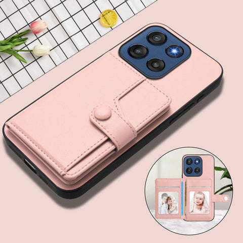 For Motorola Edge 60 Stylus 5G Case RFID Blocking Card Holder Kickstand TPU + PU Leather Phone Back Cover