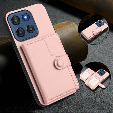 For Motorola Edge 60 Stylus 5G Case RFID Blocking Card Holder Kickstand TPU + PU Leather Phone Back Cover