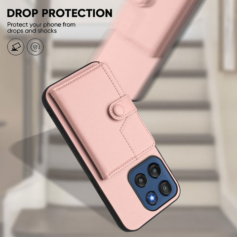 For Motorola Edge 60 Stylus 5G Case RFID Blocking Card Holder Kickstand TPU + PU Leather Phone Back Cover