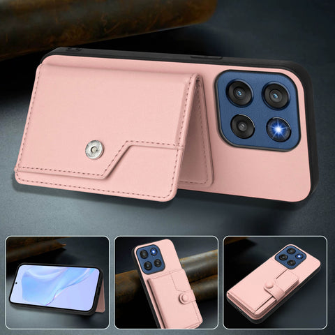 For Motorola Edge 60 Stylus 5G Case RFID Blocking Card Holder Kickstand TPU + PU Leather Phone Back Cover