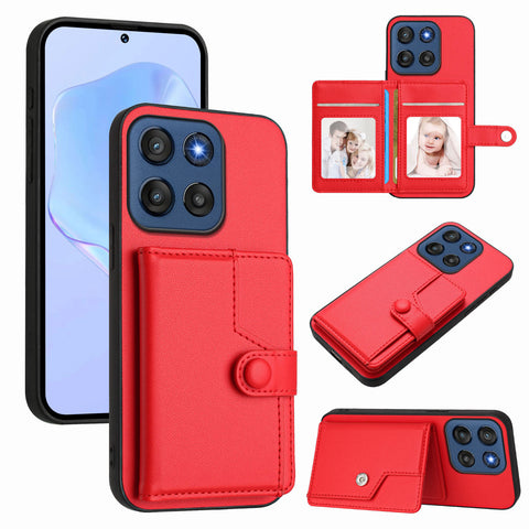 For Motorola Edge 60 Stylus 5G Case RFID Blocking Card Holder Kickstand TPU + PU Leather Phone Back Cover