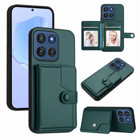 For Motorola Edge 60 Stylus 5G Case RFID Blocking Card Holder Kickstand TPU + PU Leather Phone Back Cover