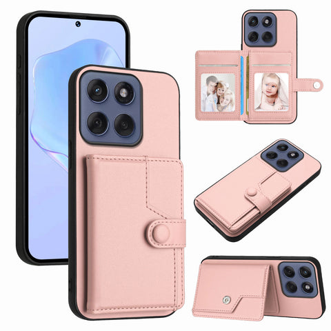 For Motorola Edge 60 5G / Motorola Edge 60s 5G / Motorola Edge 60 Fusion 5G Case RFID Blocking Card Holder Kickstand TPU + PU Leather Phone Back Cover