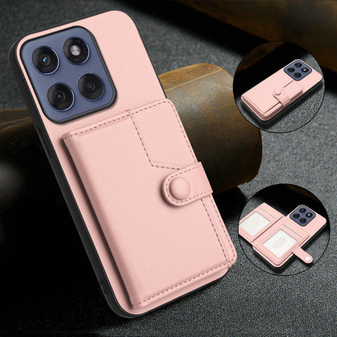 For Motorola Edge 60 5G / Motorola Edge 60s 5G / Motorola Edge 60 Fusion 5G Case RFID Blocking Card Holder Kickstand TPU + PU Leather Phone Back Cover