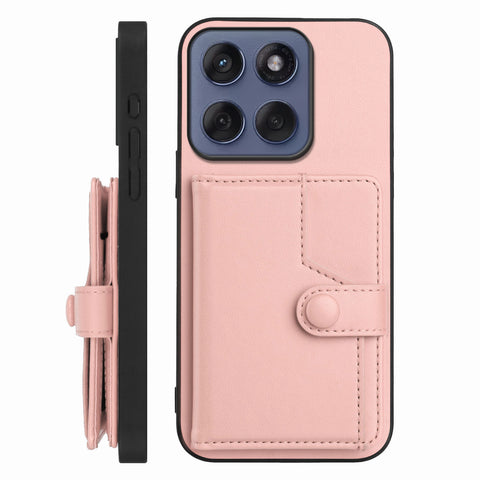 For Motorola Edge 60 5G / Motorola Edge 60s 5G / Motorola Edge 60 Fusion 5G Case RFID Blocking Card Holder Kickstand TPU + PU Leather Phone Back Cover