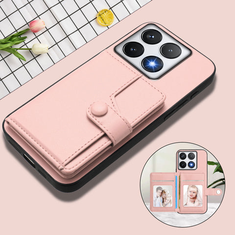 For Xiaomi 14T Pro Case RFID Blocking Card Holder Kickstand TPU + PU Leather Phone Back Cover