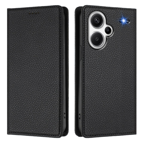 For Xiaomi Redmi Note 13 Pro+ 5G Wallet Case RFID Blocking Litchi Texture Leather Mobile Cover