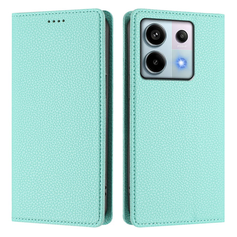 For Xiaomi Poco X6 5G / Xiaomi Redmi Note 13 Pro 5G Wallet Case RFID Blocking Litchi Texture Leather Mobile Cover