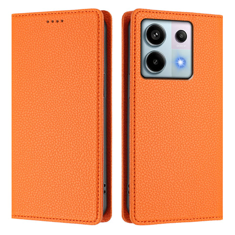For Xiaomi Poco X6 5G / Xiaomi Redmi Note 13 Pro 5G Wallet Case RFID Blocking Litchi Texture Leather Mobile Cover