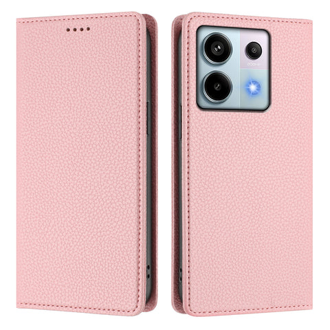 For Xiaomi Poco X6 5G / Xiaomi Redmi Note 13 Pro 5G Wallet Case RFID Blocking Litchi Texture Leather Mobile Cover