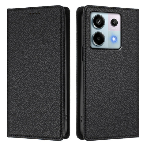 For Xiaomi Poco X6 5G / Xiaomi Redmi Note 13 Pro 5G Wallet Case RFID Blocking Litchi Texture Leather Mobile Cover