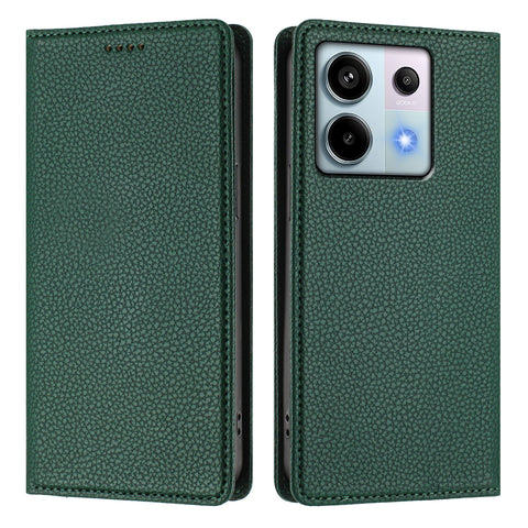 For Xiaomi Poco X6 5G / Xiaomi Redmi Note 13 Pro 5G Wallet Case RFID Blocking Litchi Texture Leather Mobile Cover