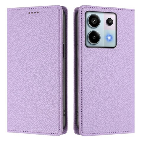 For Xiaomi Poco X6 5G / Xiaomi Redmi Note 13 Pro 5G Wallet Case RFID Blocking Litchi Texture Leather Mobile Cover