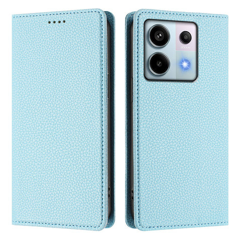 For Xiaomi Poco X6 5G / Xiaomi Redmi Note 13 Pro 5G Wallet Case RFID Blocking Litchi Texture Leather Mobile Cover